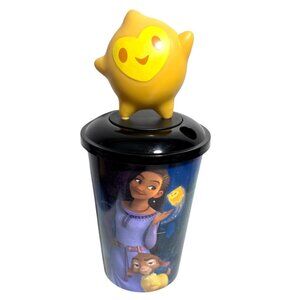 Disney Wish Movie Theatre Cup With Yellow Lid Topper